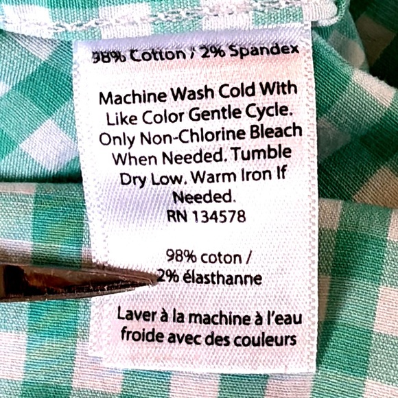 Vineyard Vines Green Gingham Whale Shirt Boy’s Size 16 - Picture 5 of 6